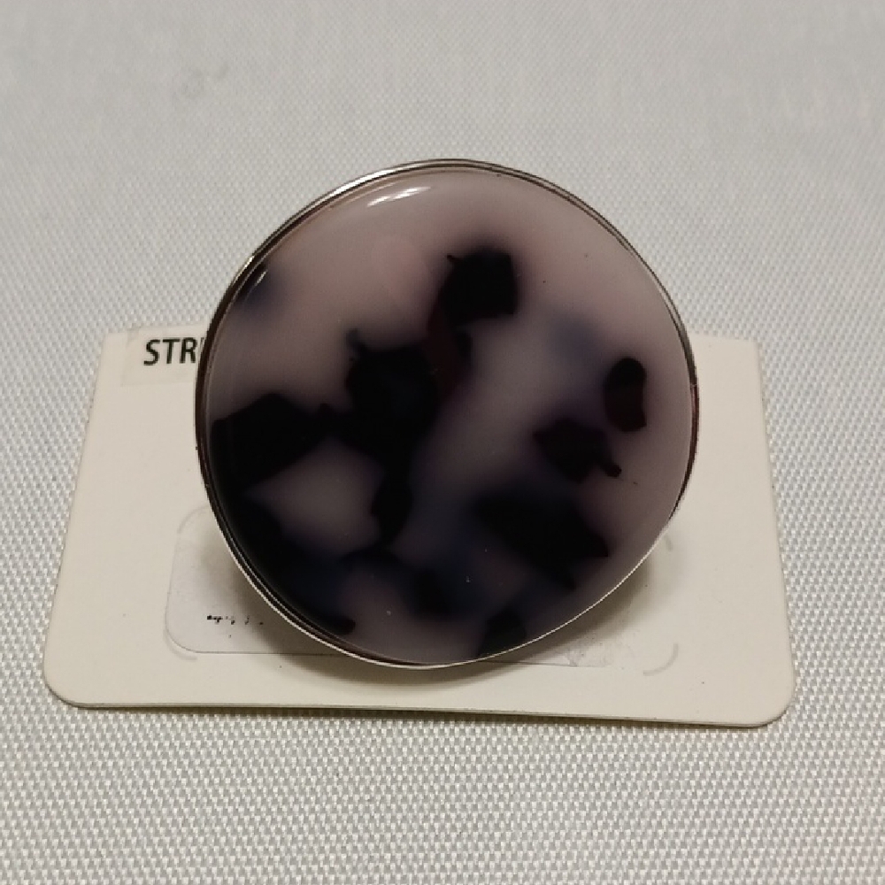 Pink and Black Round Ring
